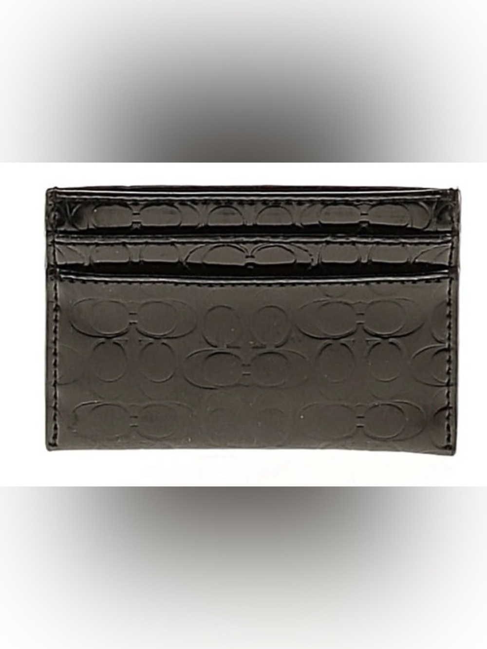 Coach Black Monogram Embossed Card Holder